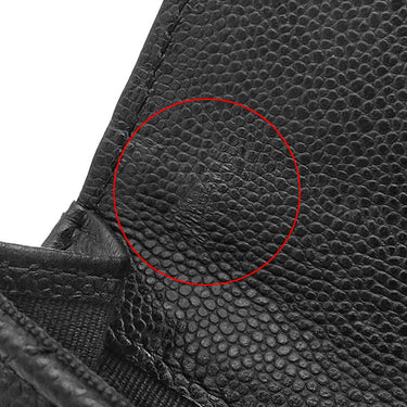 シャネル CHANEL マトラッセ コンパクトウォレット AP0230 ブラック キャビアスキン 三つ折り財布 ゴールド金具 ココマーク