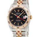 腕時計 ロレックス ROLEX デイトジャスト ターノグラフ 116261 自動巻き メンズ F番 K18エバーローズゴールド×SS コンビ 黒 バー