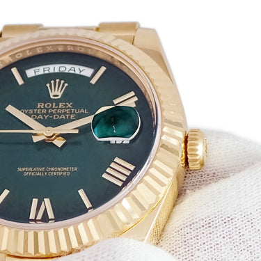 腕時計 ロレックス ROLEX デイデイト 40 228238 自動巻き メンズ メーカーOH済 ランダム番 K18YG無垢 グリーン オンブレ ローマン