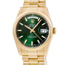 腕時計 ロレックス ROLEX デイデイト 36 118238 自動巻き メンズ メーカーOH済 G番 K18YG無垢 グリーン フルーテッドベゼル
