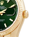 腕時計 ロレックス ROLEX デイデイト 36 118238 自動巻き メンズ メーカーOH済 G番 K18YG無垢 グリーン フルーテッドベゼル