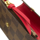 ルイヴィトン LOUIS VUITTON ポルトフォイユ ヴィクトリーヌ N41659 ダミエエベヌ×レッド ダミエキャンバス 三つ折り財布 ゴールド金具 コンパクト 刻印あり