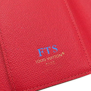 ルイヴィトン LOUIS VUITTON ポルトフォイユ ヴィクトリーヌ N41659 ダミエエベヌ×レッド ダミエキャンバス 三つ折り財布 ゴールド金具 コンパクト 刻印あり