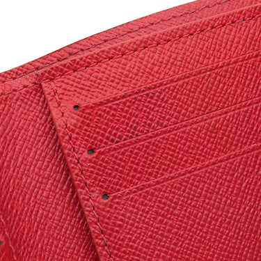 ルイヴィトン LOUIS VUITTON ポルトフォイユ ヴィクトリーヌ N41659 ダミエエベヌ×レッド ダミエキャンバス 三つ折り財布 ゴールド金具 コンパクト 刻印あり