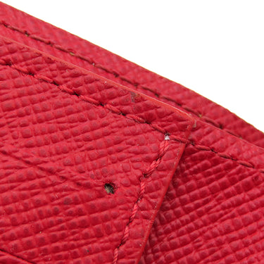 ルイヴィトン LOUIS VUITTON ポルトフォイユ ヴィクトリーヌ N41659 ダミエエベヌ×レッド ダミエキャンバス 三つ折り財布 ゴールド金具 コンパクト 刻印あり