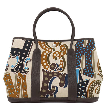 エルメス HERMES ガーデンパーティーPM エレクトリック キャラメル×エクリュ×ベージュ×エベンヌ トワルアッシュ ネゴンダ トートバッグ 2024年製