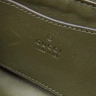グッチ GUCCI GGミラノ トップハンドル バッグ 806017 カーキ レザー 2WAYバッグ シャンパンゴールド金具 緑 チェーンバッグ ショルダー ハンドバッグ