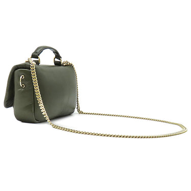 グッチ GUCCI GGミラノ トップハンドル バッグ 806017 カーキ レザー 2WAYバッグ シャンパンゴールド金具 緑 チェーンバッグ ショルダー ハンドバッグ