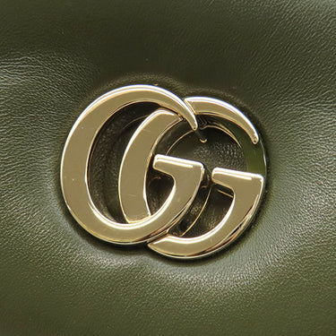 グッチ GUCCI GGミラノ トップハンドル バッグ 806017 カーキ レザー 2WAYバッグ シャンパンゴールド金具 緑 チェーンバッグ ショルダー ハンドバッグ