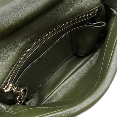 グッチ GUCCI GGミラノ トップハンドル バッグ 806017 カーキ レザー 2WAYバッグ シャンパンゴールド金具 緑 チェーンバッグ ショルダー ハンドバッグ