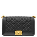 シャネル CHANEL ボーイシャネル 25 A67086 ブラック ラムスキン ショルダーバッグ ゴールド金具 黒 チェーンバッグ