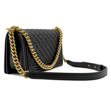 シャネル CHANEL ボーイシャネル 25 A67086 ブラック ラムスキン ショルダーバッグ ゴールド金具 黒 チェーンバッグ