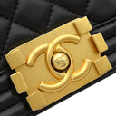 シャネル CHANEL ボーイシャネル 25 A67086 ブラック ラムスキン ショルダーバッグ ゴールド金具 黒 チェーンバッグ