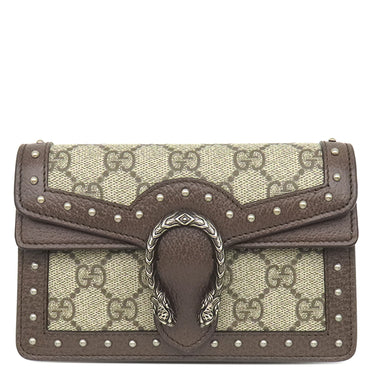 グッチ GUCCI ディオニュソス スーパーミニバッグ 476432 ベージュ×ブラウン GGスプリームキャンバス レザー ショルダーバッグ ガンメタル金具 タイガーヘッド