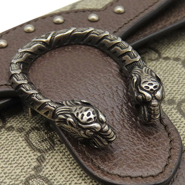 グッチ GUCCI ディオニュソス スーパーミニバッグ 476432 ベージュ×ブラウン GGスプリームキャンバス レザー ショルダーバッグ ガンメタル金具 タイガーヘッド