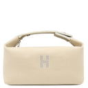 エルメス HERMES ブリッド ア ブラック PM H104222M ナチュラル コットンキャンバス ポーチ シルバー金具 バニティ Hロゴ