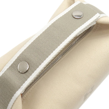 エルメス HERMES ブリッド ア ブラック PM H104222M ナチュラル コットンキャンバス ポーチ シルバー金具 バニティ Hロゴ