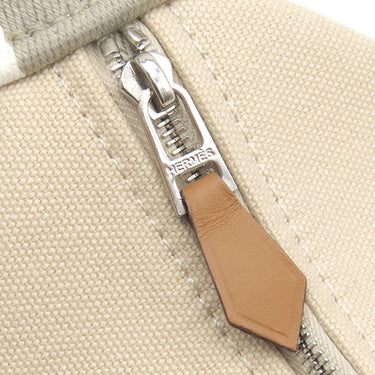 エルメス HERMES ブリッド ア ブラック PM H104222M ナチュラル コットンキャンバス ポーチ シルバー金具 バニティ Hロゴ