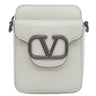 ヴァレンティノ VALENTINO ガラヴァーニ ロゴ クロスボディバッグ グレー レザー ショルダーバッグ ブラック金具 ショルダー 斜め掛け