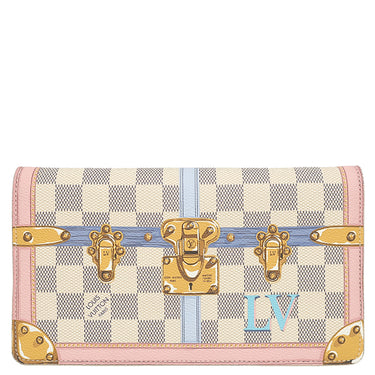 ルイヴィトン LOUIS VUITTON ポシェット ウィークエンド サマートランク N60108 ローズバレリーヌ レザー ダミエアズールキャンバス チェーンウォレット ゴールド金具