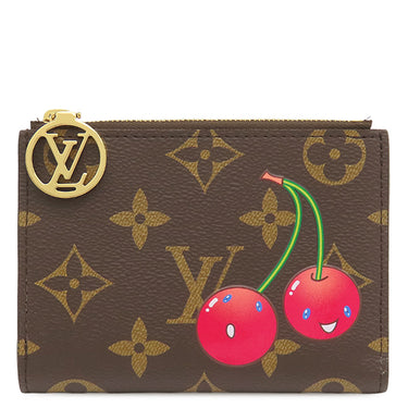 ルイヴィトン LOUIS VUITTON LV × TM ポルトフォイユ リサ M13420 チェリー モノグラムキャンバス 二つ折り財布 ゴールド金具 村上隆コラボ チェリー