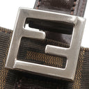フェンディ FENDI ズッカ 26329 ブラウン×ダークブラウン キャンバス レザー ハンドバッグ シルバー金具 茶 FF