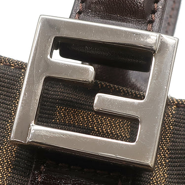 フェンディ FENDI ズッカ 26329 ブラウン×ダークブラウン キャンバス レザー ハンドバッグ シルバー金具 茶 FF