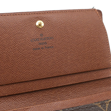 ルイヴィトン LOUIS VUITTON ポルトフォイユ トレゾール M61736 モノグラム モノグラムキャンバス 二つ折り財布 ゴールド金具 茶 L字ファスナー