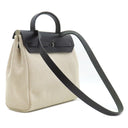 エルメス HERMES エールバッグジップPM 31 ナチュラル×ブラック トワルGM ヴァッシュハンター 2WAYバッグ シルバー金具 トワルH ※鍵一本欠品