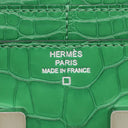 エルメス HERMES コンスタンス コンパクト カクタス アリゲーターマット 二つ折り財布 シルバー金具 緑 コンパクトウォレット クロコ