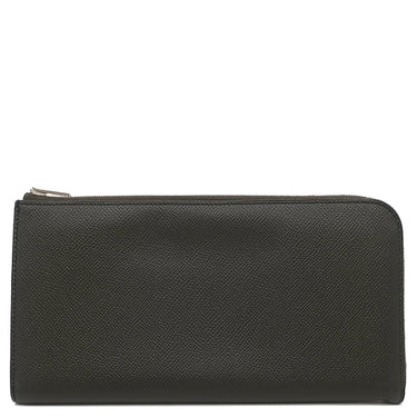 エルメス HERMES リミックス ボヤージュ カーキ ヴォーエプソン 長財布 シルバー金具 深緑 L字ファスナー トラベルケース