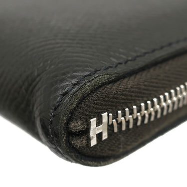 エルメス HERMES リミックス ボヤージュ カーキ ヴォーエプソン 長財布 シルバー金具 深緑 L字ファスナー トラベルケース