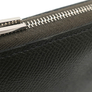 エルメス HERMES リミックス ボヤージュ カーキ ヴォーエプソン 長財布 シルバー金具 深緑 L字ファスナー トラベルケース