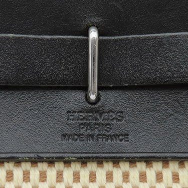 エルメス HERMES エールバッグ TPM ナチュラル×ブラック トワルGM トワルオフィシエ ヴァッシュハンター ショルダーバッグ シルバー金具 茶 黒