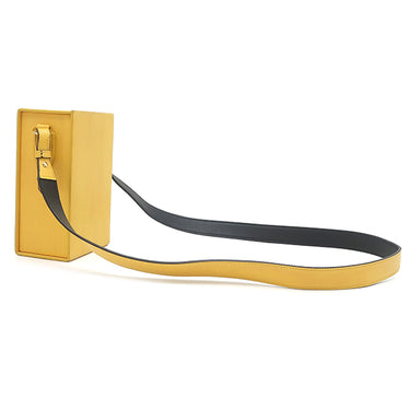 フェンディ FENDI ボックス ショルダー 7VA519 イエロー レザー ショルダーバッグ ゴールド金具 黄色 BOX型 縦型