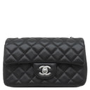 シャネル CHANEL ミニ マトラッセ 20 A69900 ブラック ラムスキン ショルダーバッグ シルバー金具 黒