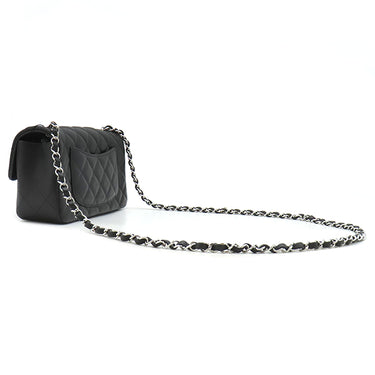 シャネル CHANEL ミニ マトラッセ 20 A69900 ブラック ラムスキン ショルダーバッグ シルバー金具 黒
