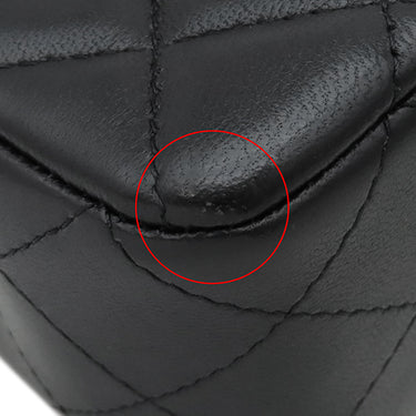 シャネル CHANEL ミニ マトラッセ 20 A69900 ブラック ラムスキン ショルダーバッグ シルバー金具 黒
