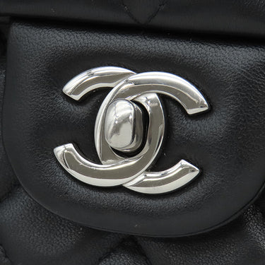 シャネル CHANEL ミニ マトラッセ 20 A69900 ブラック ラムスキン ショルダーバッグ シルバー金具 黒