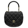 シャネル CHANEL ココマーク ハーフムーン ブラック ラムスキン 2WAYバッグ ゴールド金具 トップハンドル ショルダー