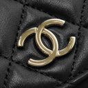 シャネル CHANEL ココマーク ハーフムーン ブラック ラムスキン 2WAYバッグ ゴールド金具 トップハンドル ショルダー