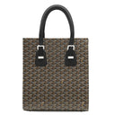 ゴヤール GOYARD コモールPM ブラック PVCコーティングキャンバス レザー トートバッグ シルバー金具 黒 ブラウン 縦長 ヘリンボーン柄