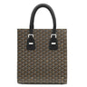 ゴヤール GOYARD コモールPM ブラック PVCコーティングキャンバス レザー トートバッグ シルバー金具 黒 ブラウン 縦長 ヘリンボーン柄