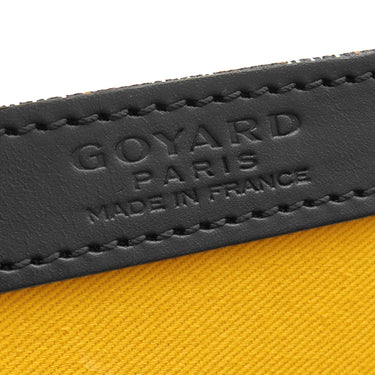 ゴヤール GOYARD コモールPM ブラック PVCコーティングキャンバス レザー トートバッグ シルバー金具 黒 ブラウン 縦長 ヘリンボーン柄