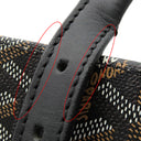 ゴヤール GOYARD コモールPM ブラック PVCコーティングキャンバス レザー トートバッグ シルバー金具 黒 ブラウン 縦長 ヘリンボーン柄