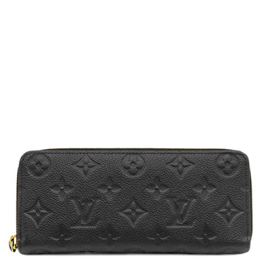 ルイヴィトン LOUIS VUITTON ポルトフォイユ クレマンス M60171 ノワール モノグラムアンプラント 長財布 ゴールド金具 黒 ラウンドファスナー