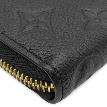 ルイヴィトン LOUIS VUITTON ポルトフォイユ クレマンス M60171 ノワール モノグラムアンプラント 長財布 ゴールド金具 黒 ラウンドファスナー