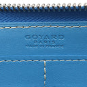 ゴヤール GOYARD マティニョン GM APMZIP GM 10 ブルー PVCコーティングキャンバス レザー 長財布 シルバー金具 青 ラウンドファスナー ヘリンボーン柄