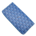 ゴヤール GOYARD マティニョン GM APMZIP GM 10 ブルー PVCコーティングキャンバス レザー 長財布 シルバー金具 青 ラウンドファスナー ヘリンボーン柄