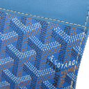 ゴヤール GOYARD マティニョン GM APMZIP GM 10 ブルー PVCコーティングキャンバス レザー 長財布 シルバー金具 青 ラウンドファスナー ヘリンボーン柄